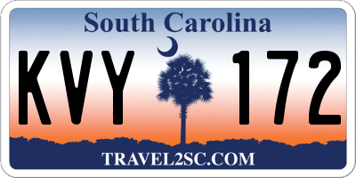 SC license plate KVY172