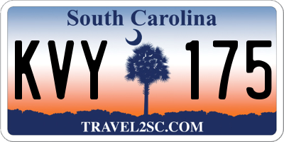 SC license plate KVY175