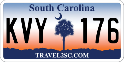 SC license plate KVY176