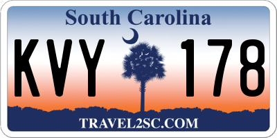 SC license plate KVY178