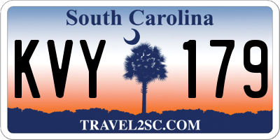 SC license plate KVY179