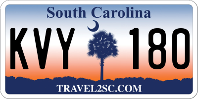 SC license plate KVY180