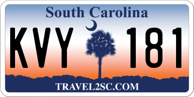 SC license plate KVY181
