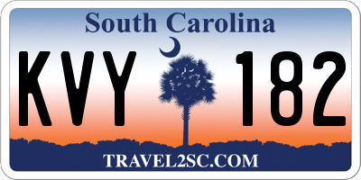 SC license plate KVY182
