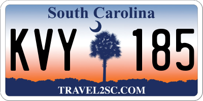 SC license plate KVY185