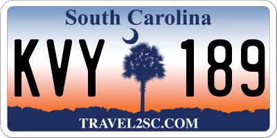 SC license plate KVY189