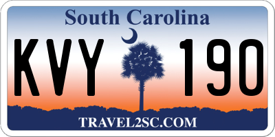 SC license plate KVY190