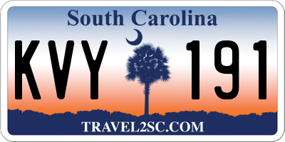 SC license plate KVY191