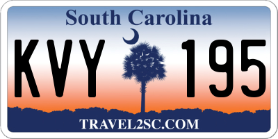 SC license plate KVY195