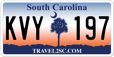 SC license plate KVY197