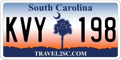 SC license plate KVY198