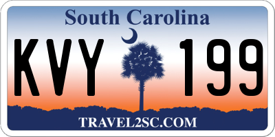 SC license plate KVY199