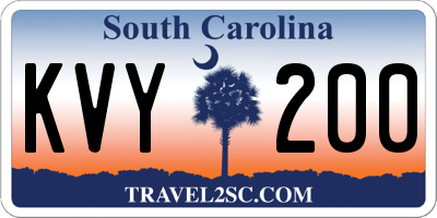 SC license plate KVY200