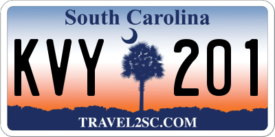 SC license plate KVY201