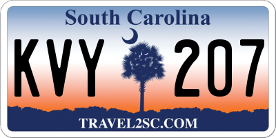 SC license plate KVY207