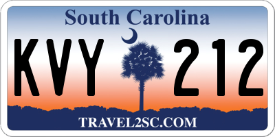 SC license plate KVY212