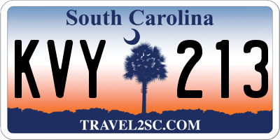 SC license plate KVY213