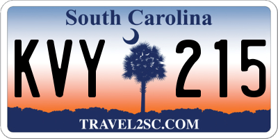 SC license plate KVY215