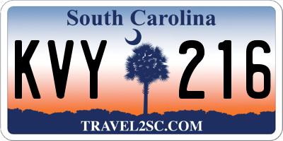 SC license plate KVY216