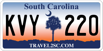 SC license plate KVY220