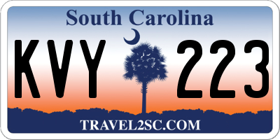 SC license plate KVY223