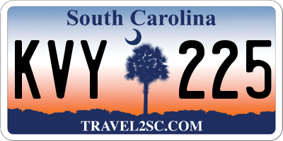 SC license plate KVY225