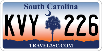 SC license plate KVY226