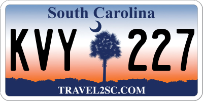 SC license plate KVY227