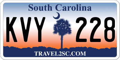 SC license plate KVY228