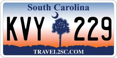 SC license plate KVY229