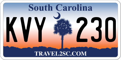 SC license plate KVY230