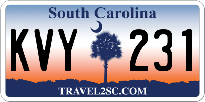 SC license plate KVY231