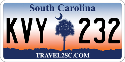 SC license plate KVY232