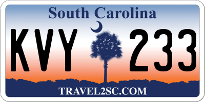 SC license plate KVY233