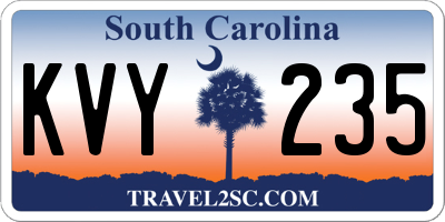 SC license plate KVY235
