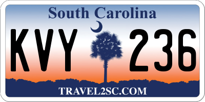 SC license plate KVY236