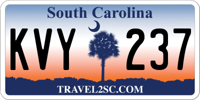 SC license plate KVY237