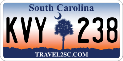 SC license plate KVY238