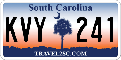 SC license plate KVY241