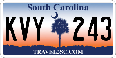 SC license plate KVY243