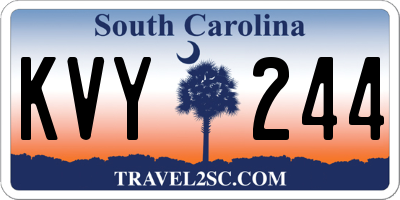 SC license plate KVY244