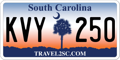 SC license plate KVY250