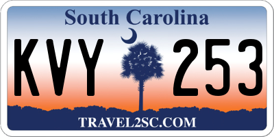 SC license plate KVY253