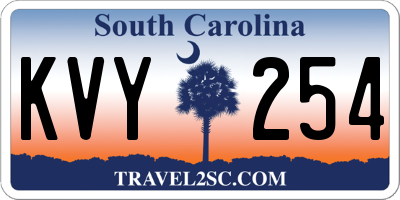 SC license plate KVY254