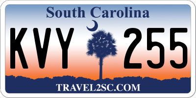 SC license plate KVY255