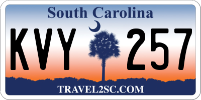 SC license plate KVY257