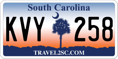 SC license plate KVY258