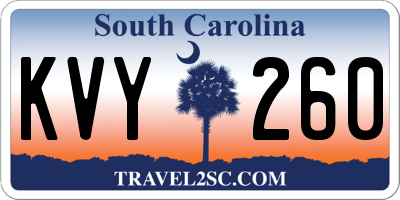 SC license plate KVY260