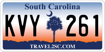 SC license plate KVY261