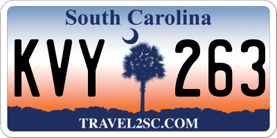 SC license plate KVY263